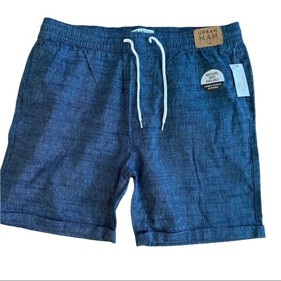 Urban Man Cotton Shorts Drawstring Waist Size Large NWT - Picture 3 of 7